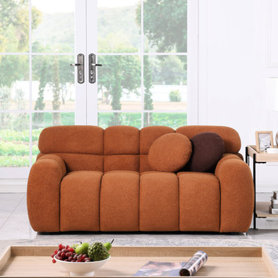 Boucle en brun, 2 places, offre une ambiance douillette pour le salon en brun, avec des maisons d'ambiance