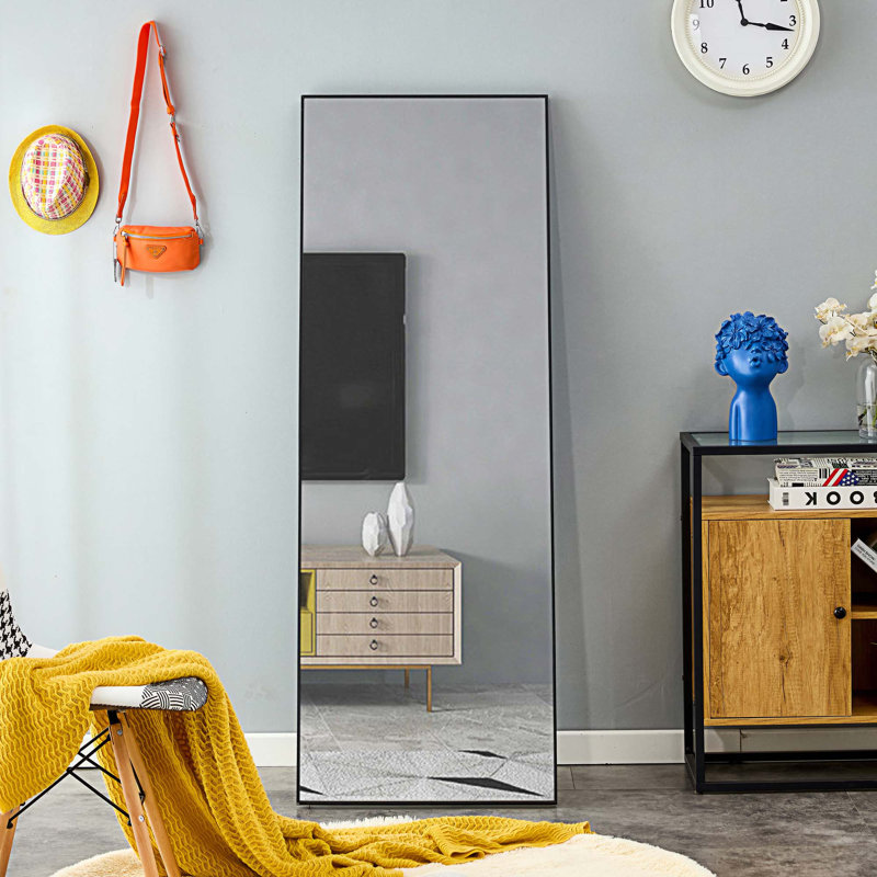 Miroir de plancher rectangulaire, Noir, 65 po x 23 po