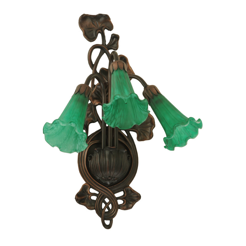 Meyda Tiffany & Stained Glass 3 - Light Armed Sconce, Green