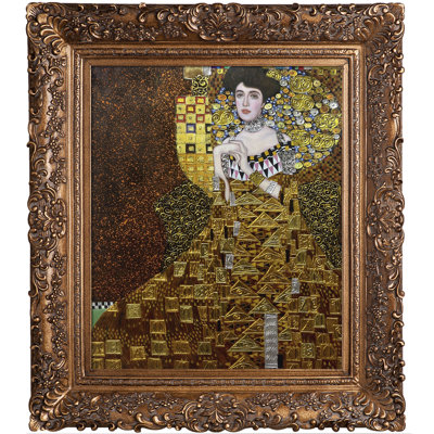 Portrait of Adele Bloch Bauer par Gustav Klimt - Reproduction d'art sur toile encadrée