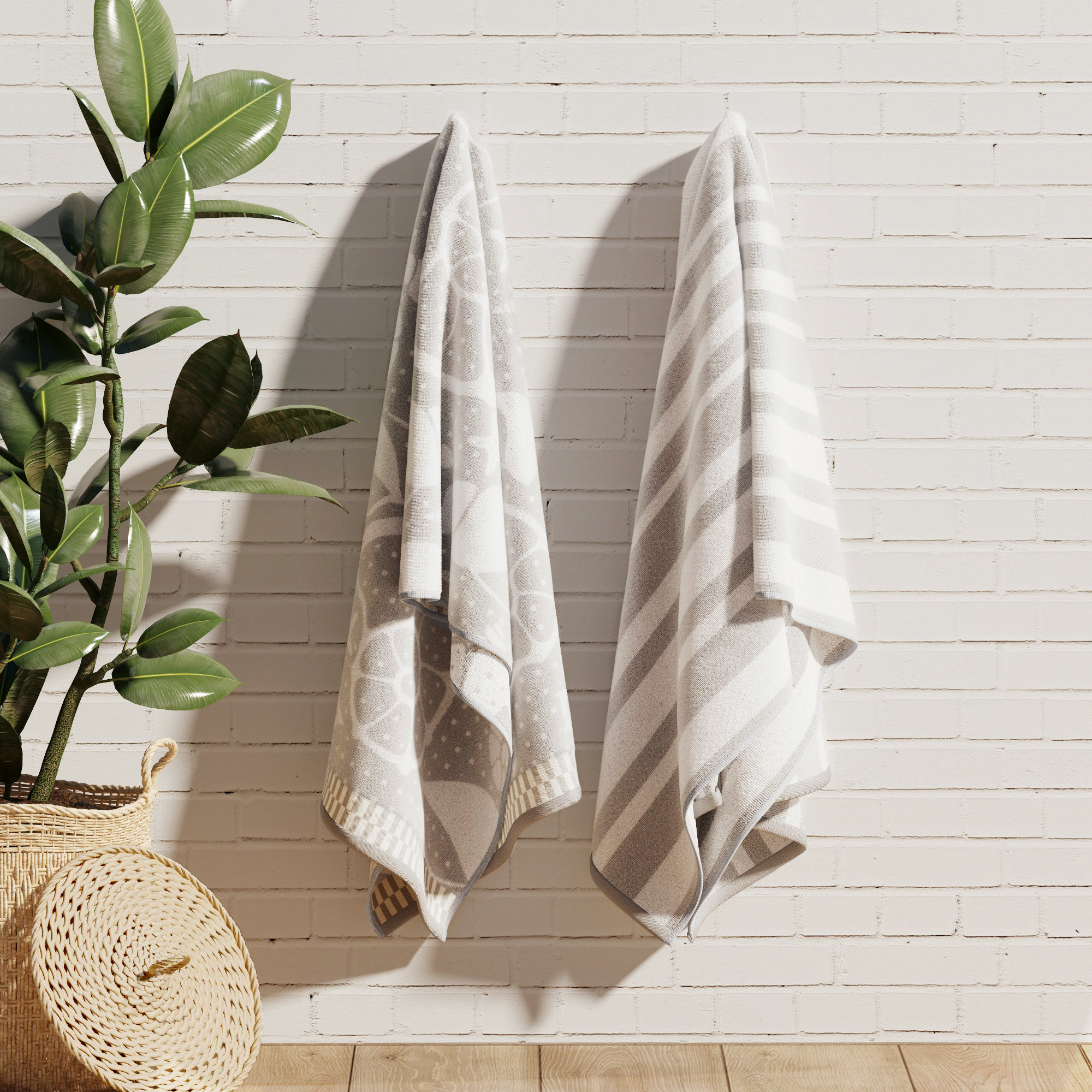 Dovecove 100% Cotton Jacquard Printed 2 Pack Beach Towels & Reviews | Birch Lane
