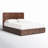 King Queen Burl Oak Veneers Brown Wooden Platform Bed-1782173740-1782173742