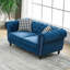 Canapé Chesterfield® en tissu d'ameublement en velours avec accoudoirs roulés et têtes de clou, canapé rembourré de style Mid-Century, canapé 2 places-553917996