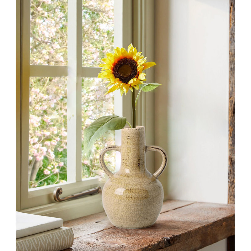 Vases rustiques pour fleurs, vase en céramique, Beige