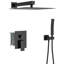 Pomme de douche double carrée noire matte - fixation murale de 10 pouces avec pluie et poche, 1,8 gal / min, acier inoxydable, bras réglable et attrait moderne-124566243
