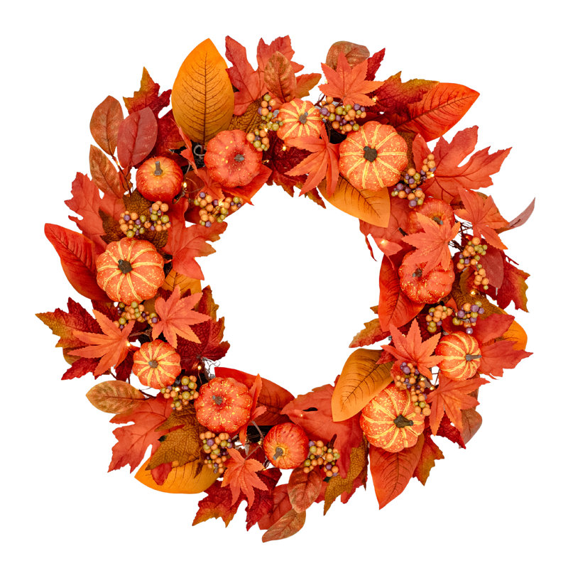 PUMPKIN ORCHARD Faux 66cm Wreath