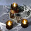 36Pcs Halloween Decorations Indoor Candles Black Tea Lights: Led Flameless Tealight Battery Operated Table Decor With Spider Webs (No Timer&Remote)