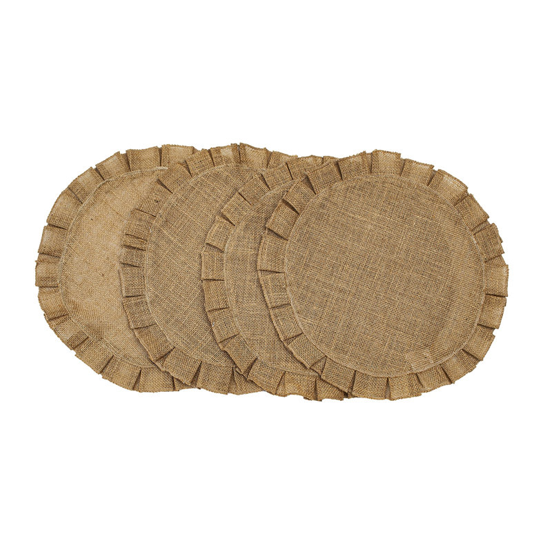 Ensemble de napperons 4 pièces Tetbury Ruffle, Beige