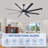 84 In Super Large Black Ceiling Fan With Remote Control 8 Blades