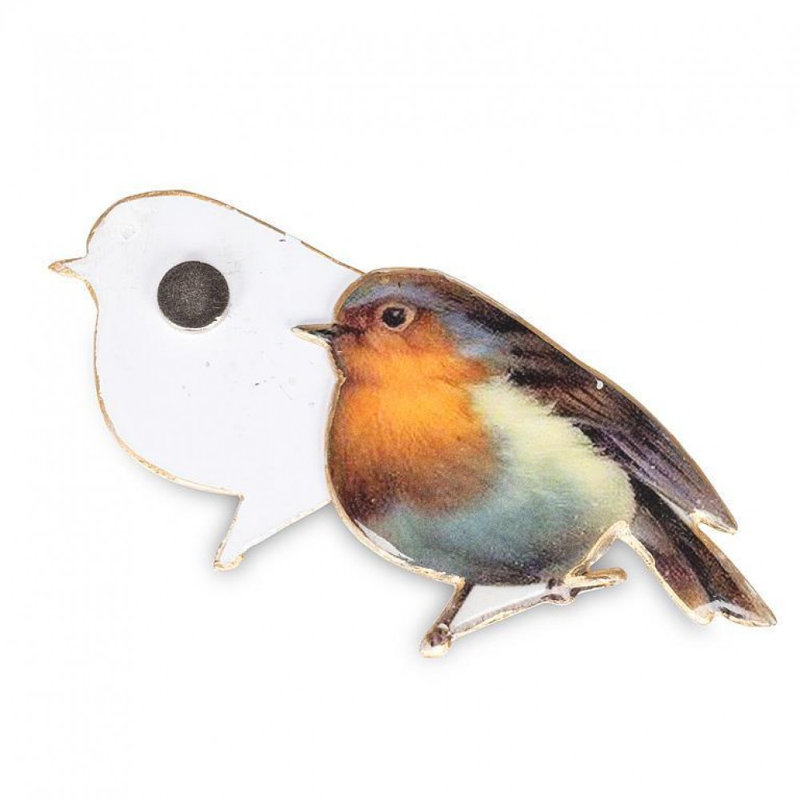 Orange And White Breasted Bird Two-Sided Magnet