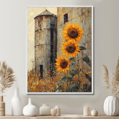 «Dopico Farm Sunflowers Around The Silo III», impressions sur toile de tournesols