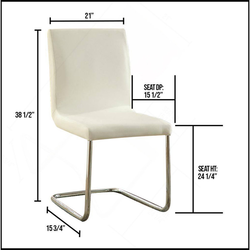 Chaises de salle à manger en métal chromé 2 pièces Modern Elegance