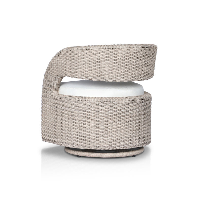 Hawkins Outdoor Swivel Lounge Chair, Vintage White