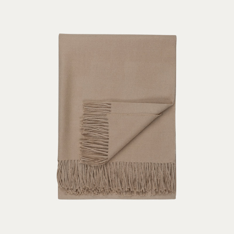 Madison Woven Baby Alpaca Throw Blanket, Light Camel