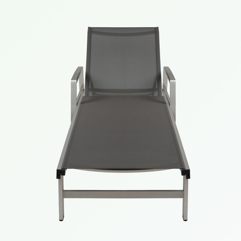 Outdoor Aluminium frame Chaise Lounge with sturdy legs, Gray