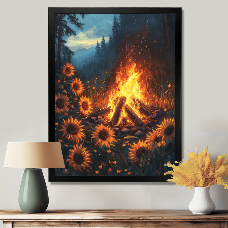Dorus - art mural sur toile florale, H 32 po x l 16 po, Picture Framed, Noir