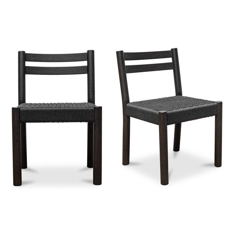 Finn Solid Wood Dining Chair, Black