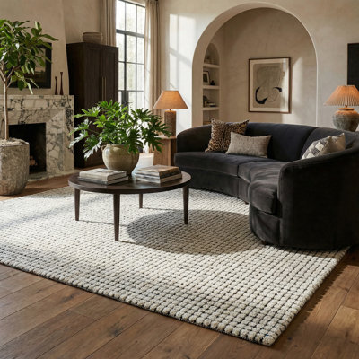 Tapis intérieur / extérieur à carreaux beige / noir 10 pi x 14 pi (10 pi x 14 pi 0 po) Delina de Branch Branch