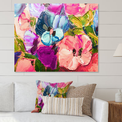 Colorful Pink Purple Flowers " Colorful Pink Purple Flowers " Painting Print