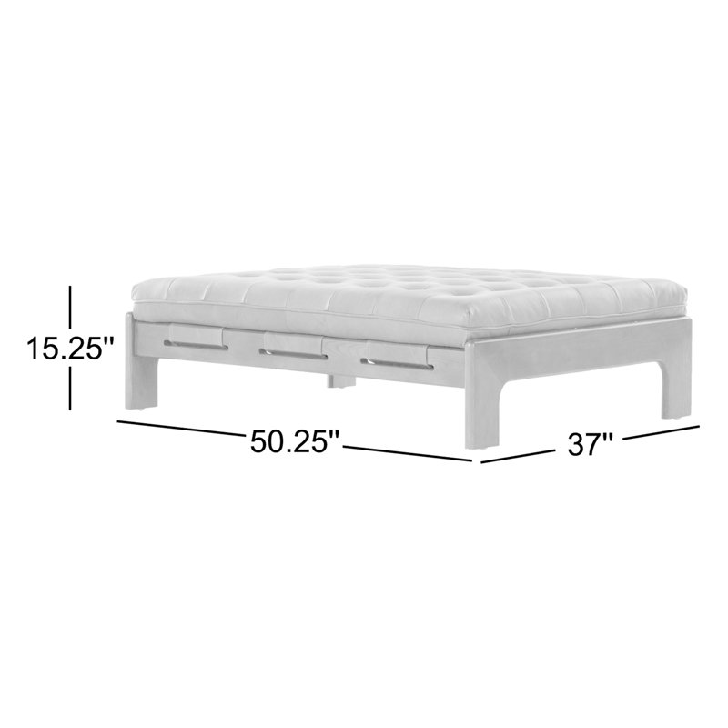 Cocktail Ottoman, Heirloom Black Genuine Leather