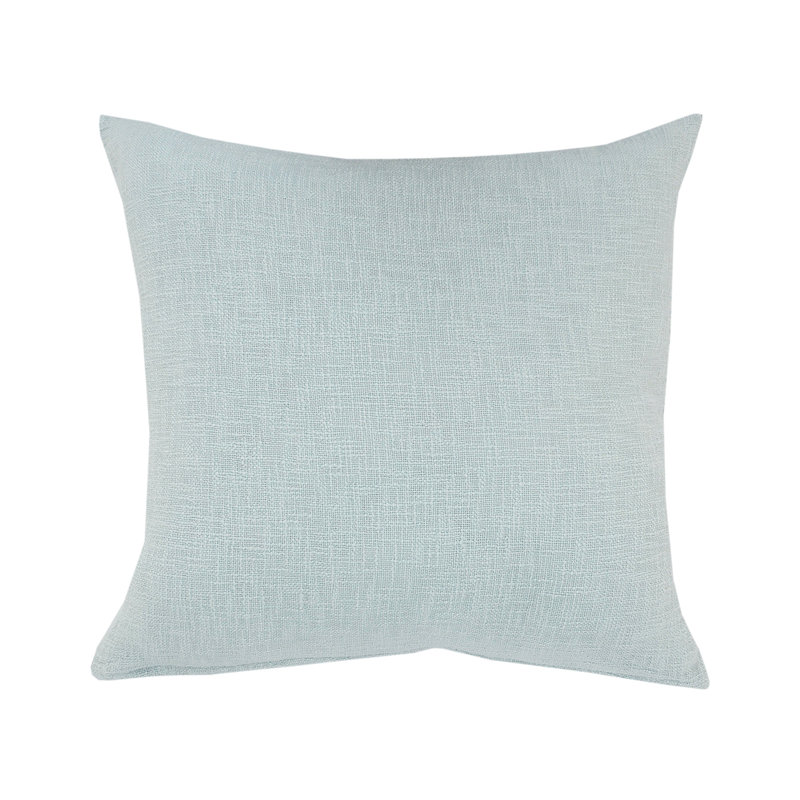  Oreiller carré en coton tissé à la main Square_Ox Bay, H 18 po x l 18 po, Polyester, Bleu pastel