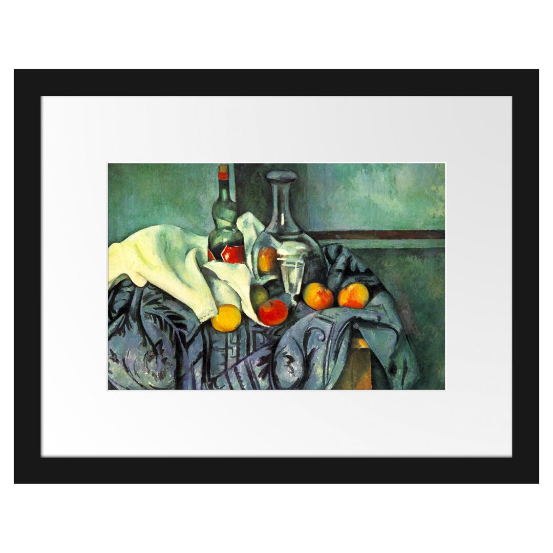 Gerahmter Kunstdruck Still Life Peppermint Bottle von Paul Cezanne