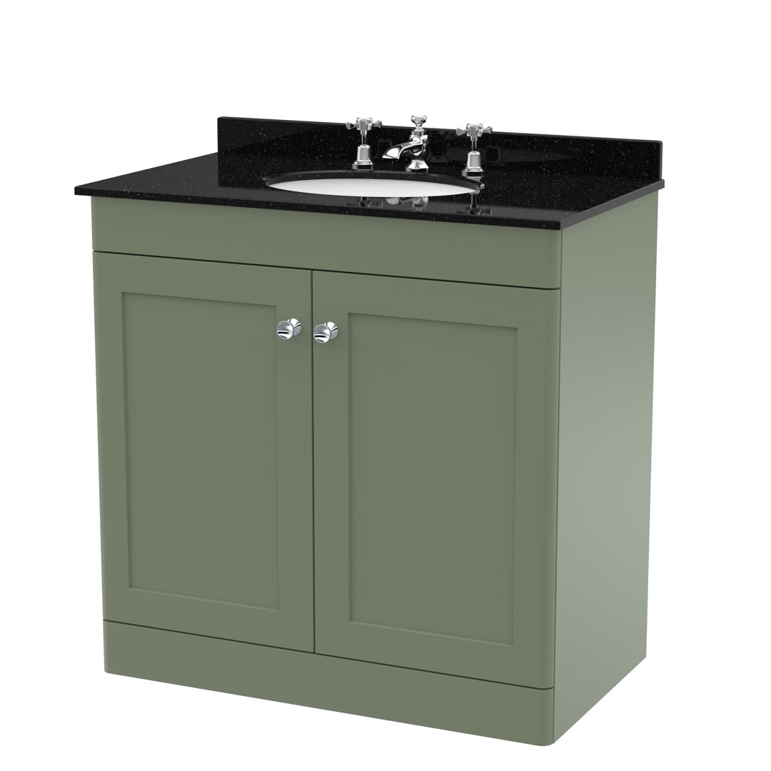 Classique 820mm Free-standing Single Bathroom Vanity with Marble Vanity Top