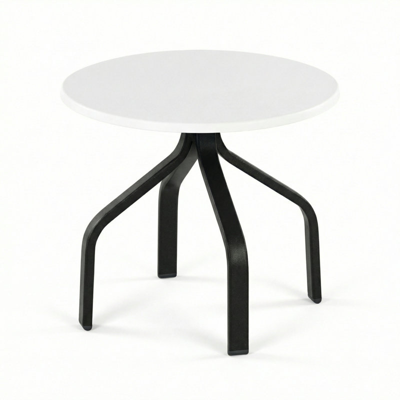 Table d'appoint ronde 18 po, Noir mat