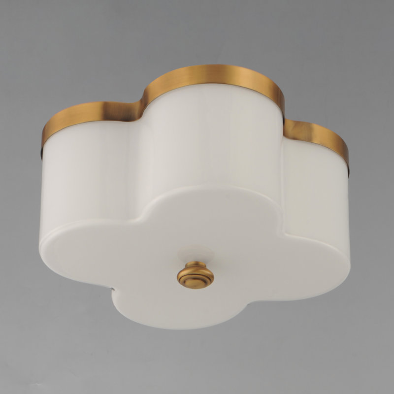 Clover-Flush Mount, Natural Aged Brass