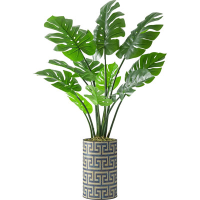 Arbre artificiel dans un pot de fleurs moderne, décoration d'arbre en soie artificielle Monstera