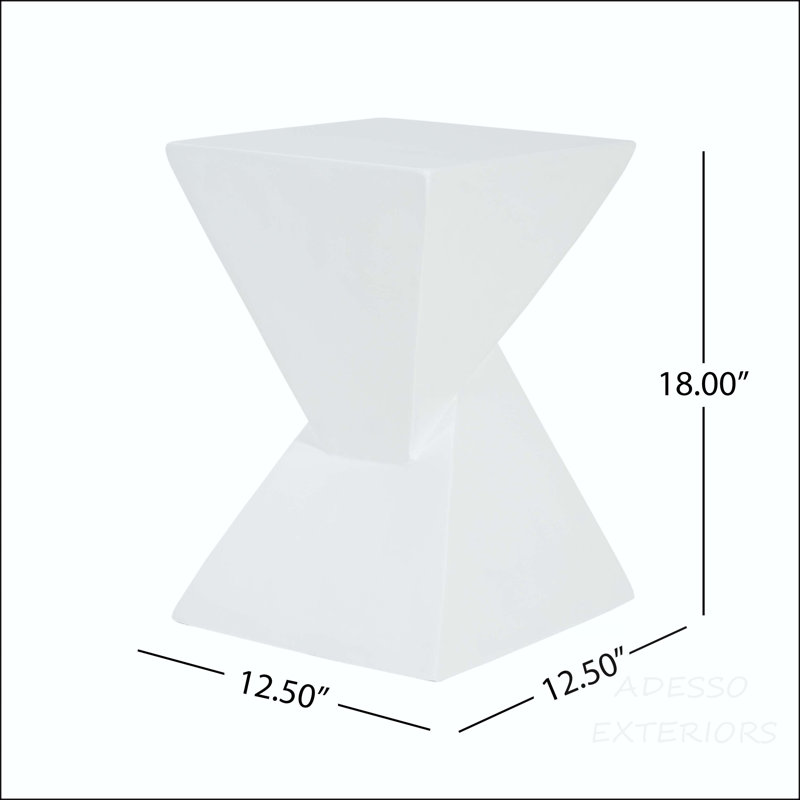 Table d'appoint en X en forme de X avec finition blanche, Blanc