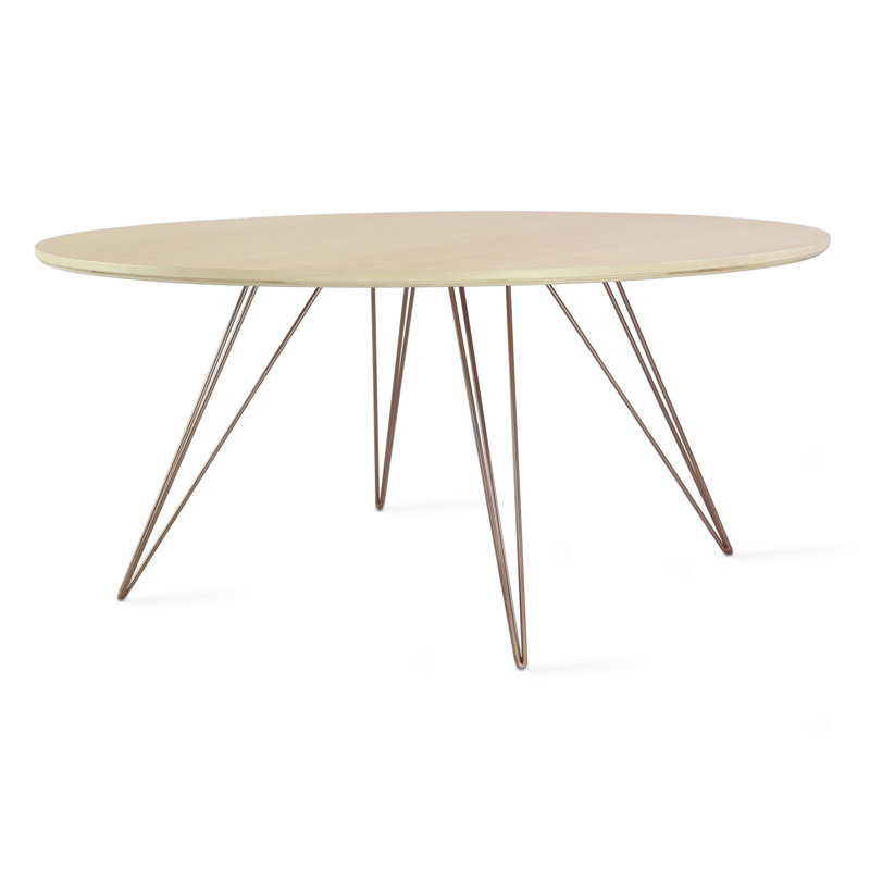 Williams Single Coffee Table, 18" H x 40" L x 40" W, Rose Copper, Maple