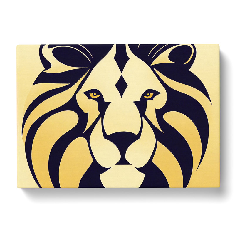 Lion Art Deco Vol.3 Abstract - Wrapped Canvas Print, 35cm H x 50cm W x 3cm D