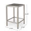 Table de bar d'extérieur en aluminium 43 po avec plateau en rotin PE, finition grise
