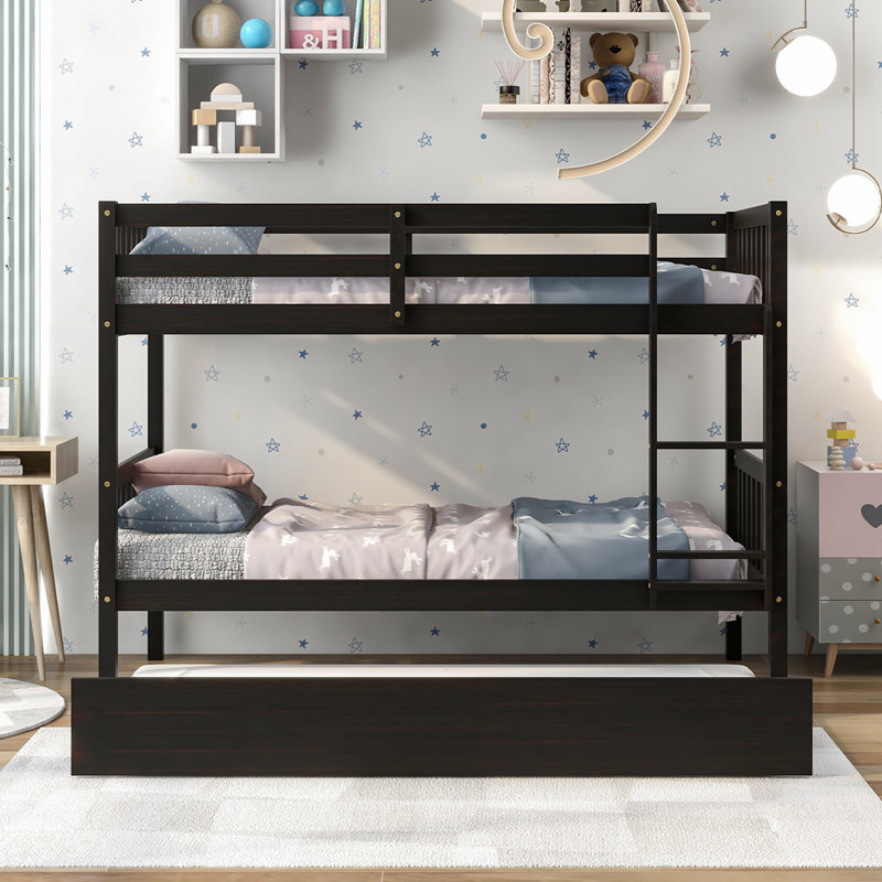 Lit pour jeunes Obryan, Espresso, Simple sur simple