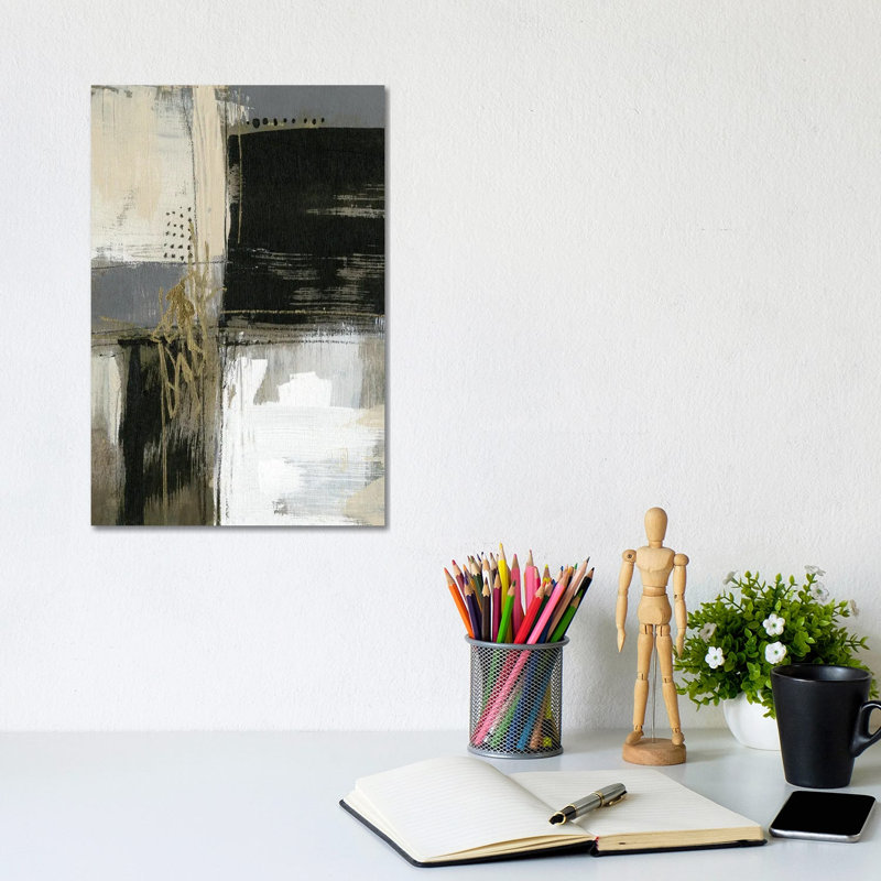 Neutral Divisions I by Jennifer Goldberger - Wrapped Canvas Painting, 20.32 cm H x 30.48 cm W