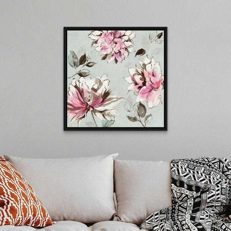 «Botanics I» par Asia Jensen, reproduction d'art sur toile, H 32 po x l 32 po x 1,75 po, Black Floating Frame Canvas