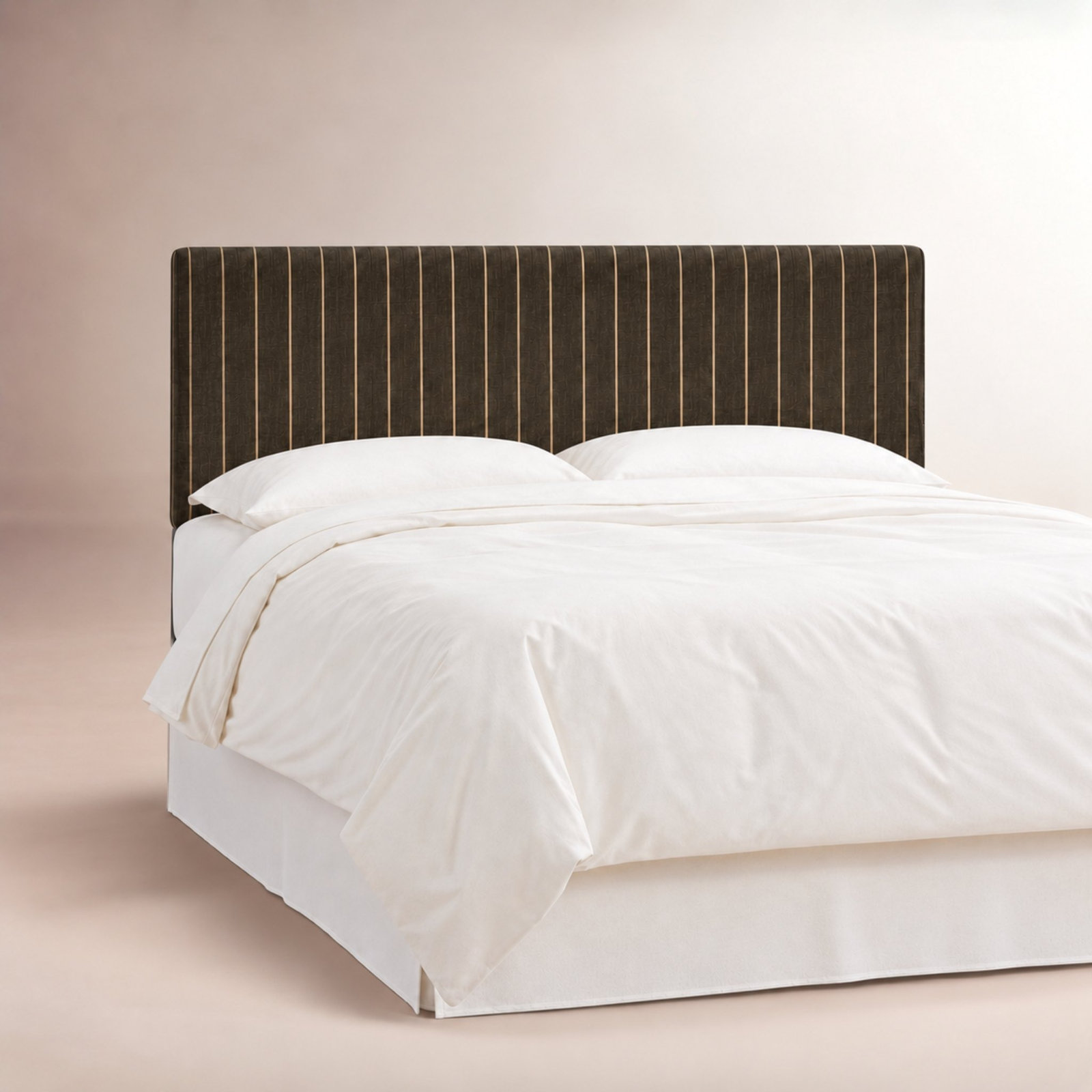 Eisley Pine Headboard, King, Fritz Peppercorn Stripe