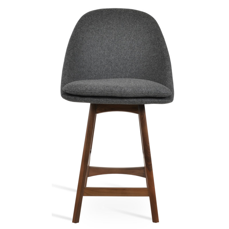 Avanos PR Wood Stool, Bar Stool (28.7” Seat Height), Caramel, Walnut
