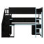 Lit mezzanine avec bureau et panneau perforé, structure de lit de jeu en bois avec escalier de rangement et tablettes ouvertes-1491487936-1491487943