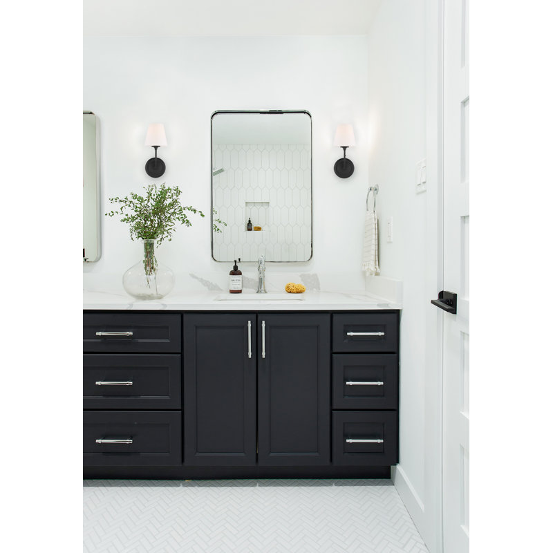 Lane Steel Armed Sconce, Black Forged