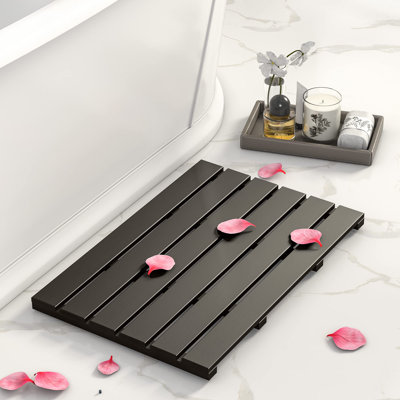 Tapis de douche en bois et bambou
