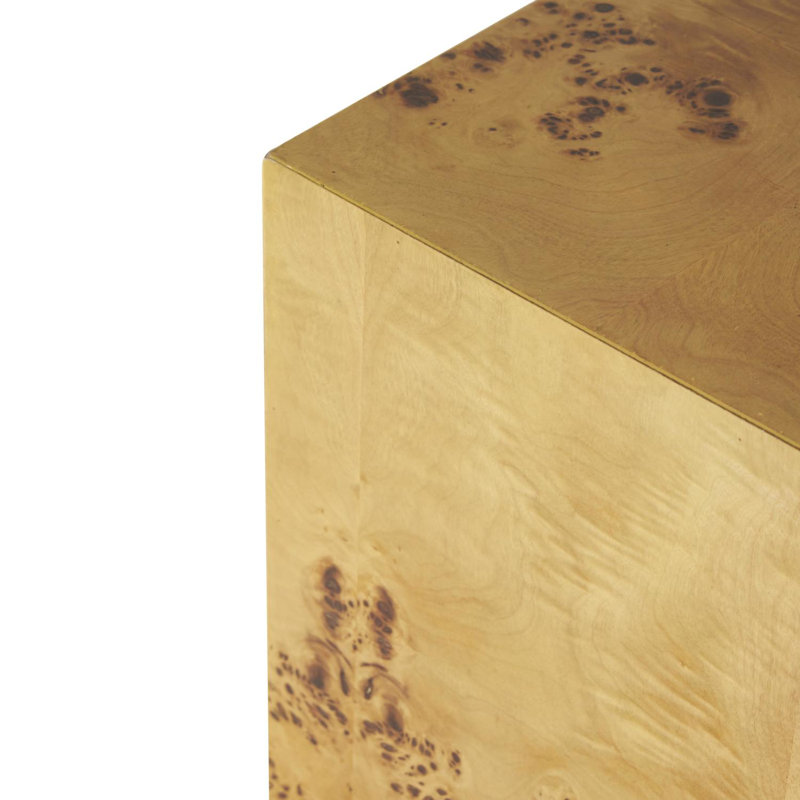 Cole And Grey Wood Square Cube Accent Table With Wood Grain Patterns