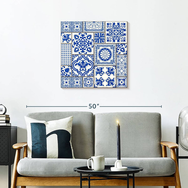 Carreaux de faïence bleue Kerner, H 24 po x l 24 po