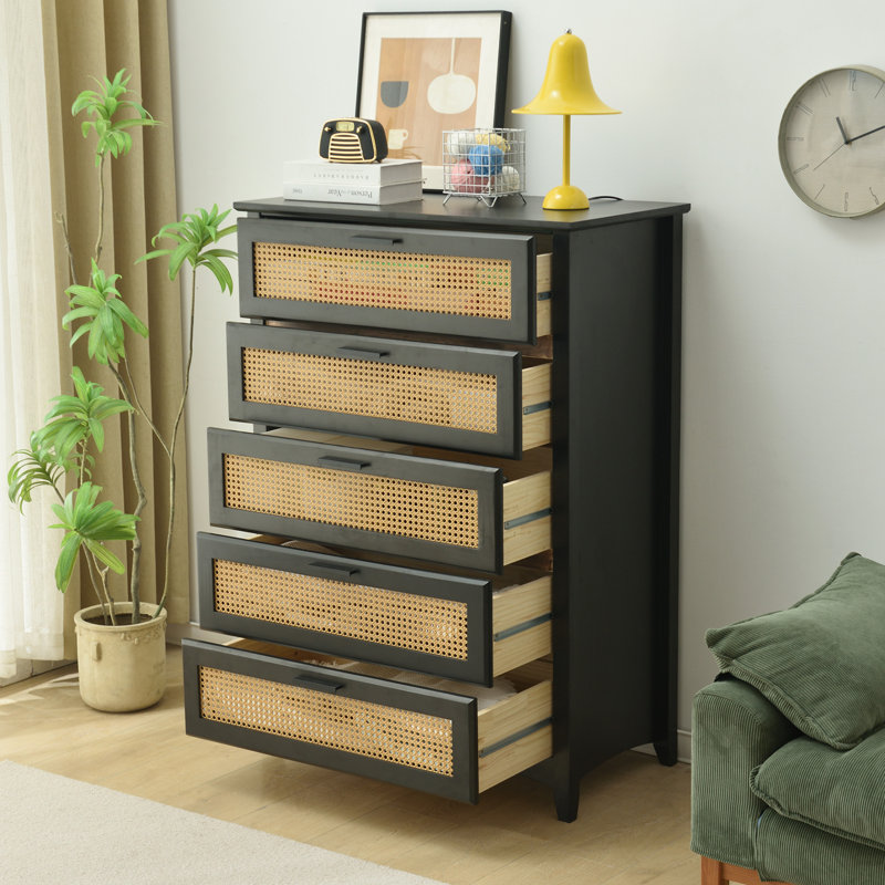 Chardip Shaker Solid Pine Deep Drawer, Black