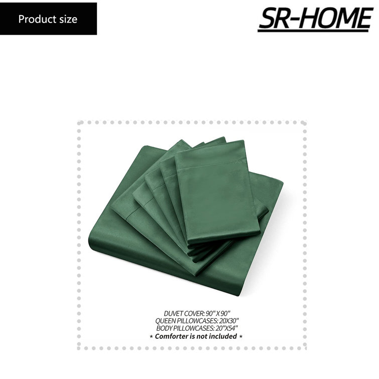 Green Solid Color Plain Microfiber Duvet Cover