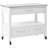 Elixabeth Contemporary Rectangular Kitchen Cart in Stainless Steel and White