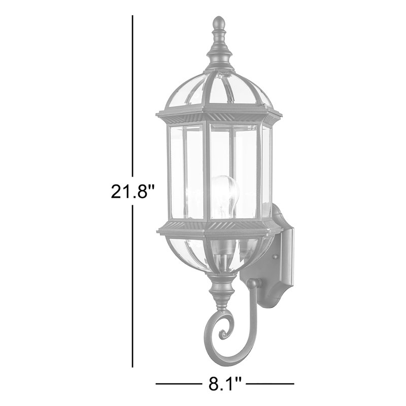 Roscoe 19" H Beveled Glass Outdoor Wall Lantern, Rust