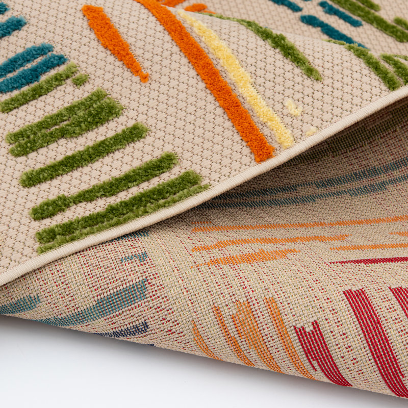 Anagabriel Geometric Indoor / Outdoor Rug, Rectangle 7'10" x 9'10"