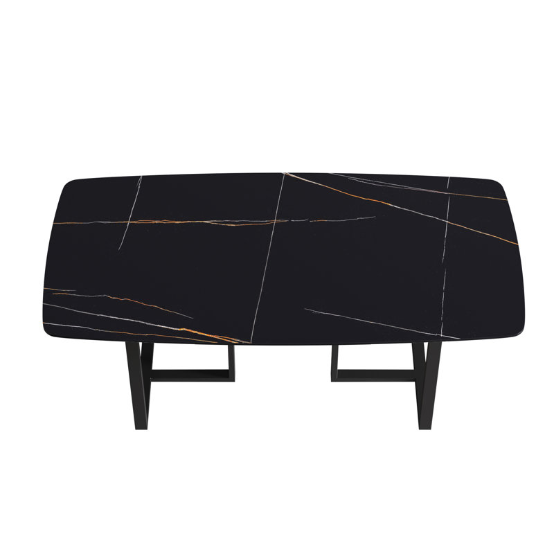 Table de salle à manger Evannie, Noir, Noir, H 29,53 po x L 70,87 po x l 35,43 po